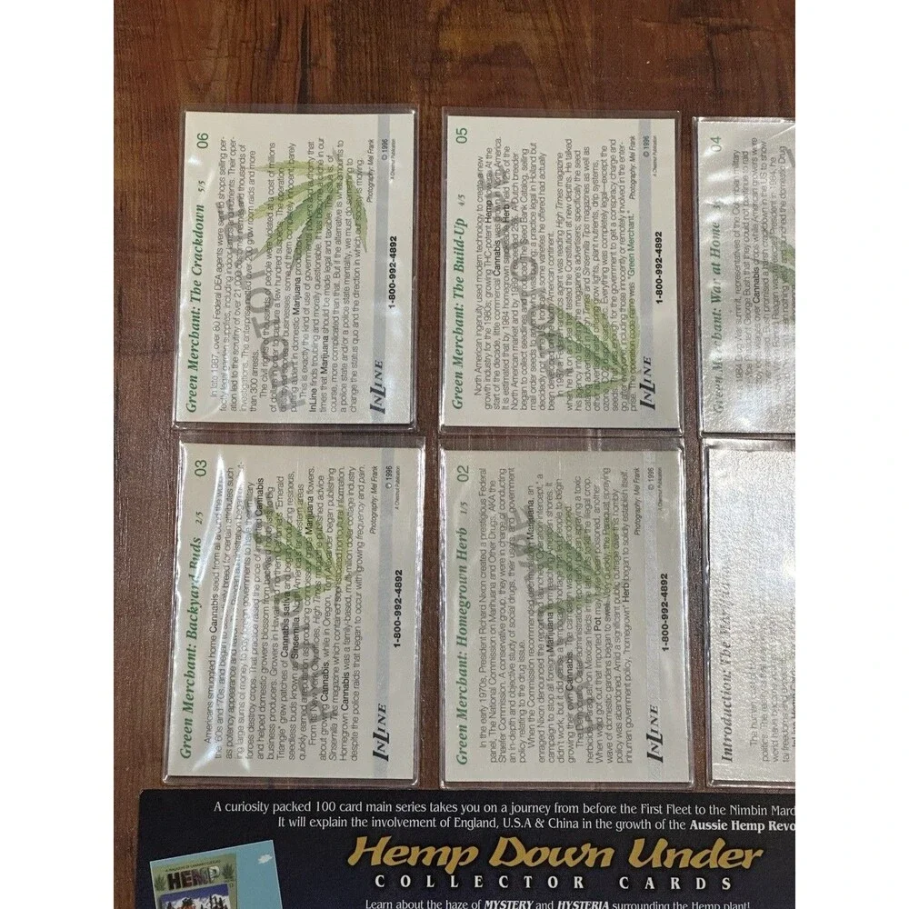 Lot of (7) 1996 InLine Midnight Hemp Down Under Prototype Promo Trading Cards